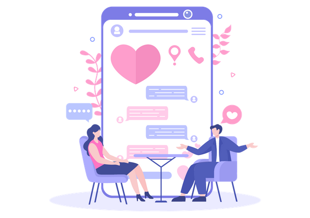 Virtual dating  Illustration