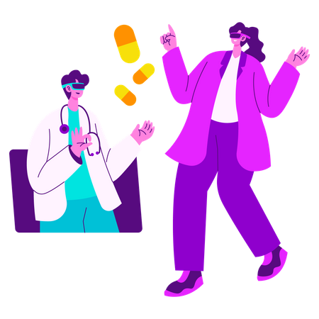 Virtual doctor consultation  Illustration