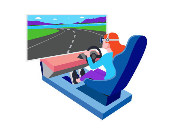 Virtual Driving  Illustration