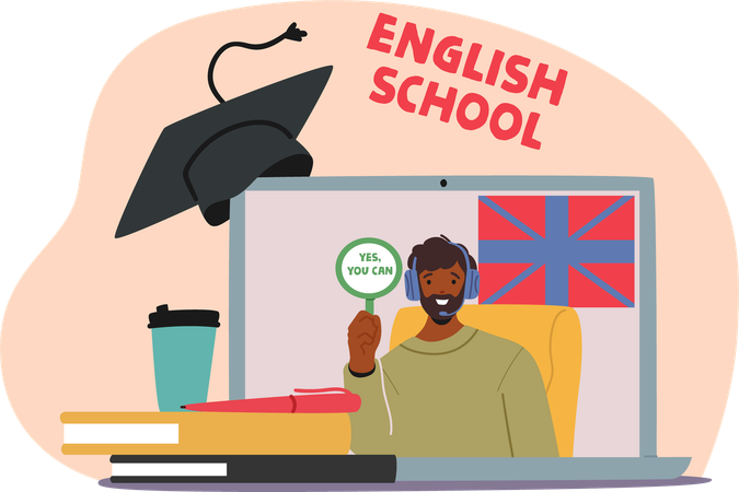 Virtual English School  Illustration