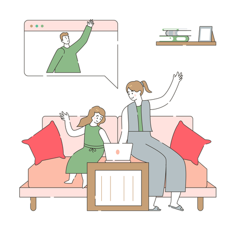 Virtual Family Gatherings  Illustration