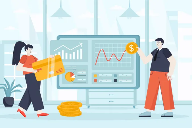 Virtual finance  Illustration