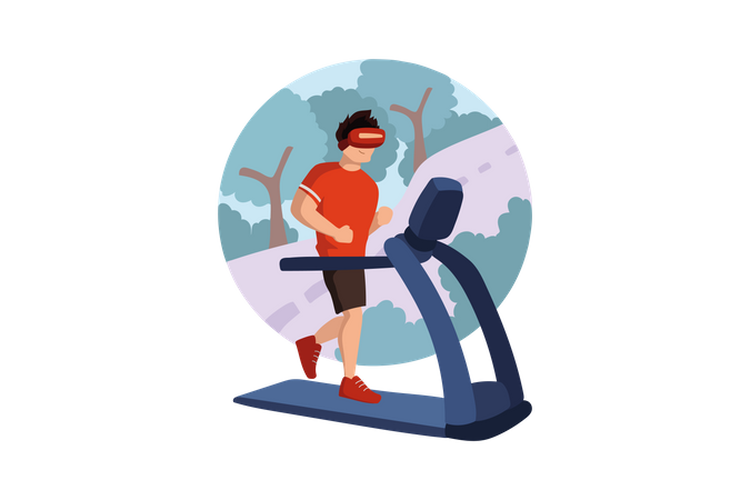 Virtual fitness using VR tech Illustration
