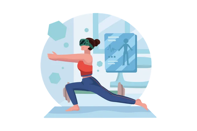 Virtual fitness using VR tech  Illustration