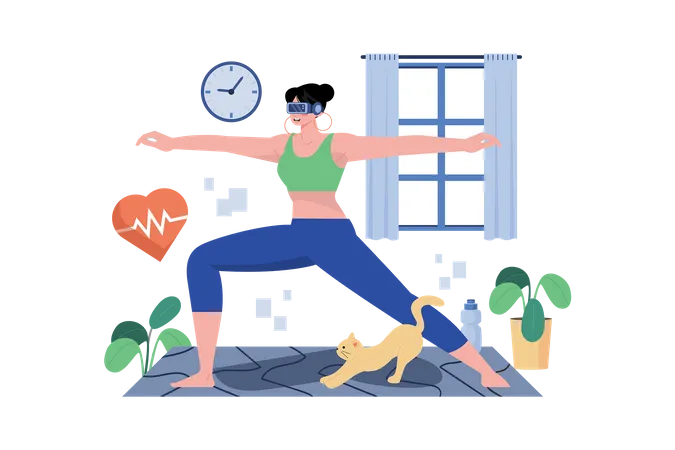 Virtual Fitness using VR Tech  Illustration