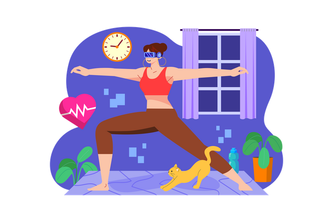 Virtual Fitness using VR Tech  Illustration