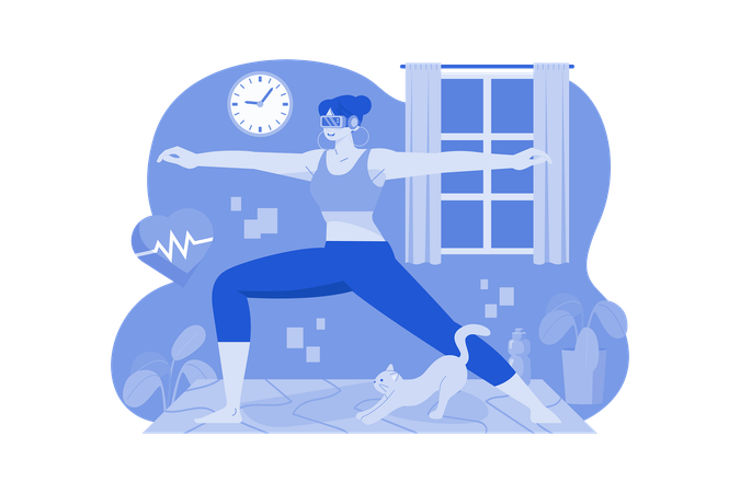 Virtual Fitness using VR Tech  Illustration