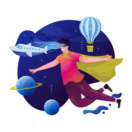 Virtual flying experience  Illustration