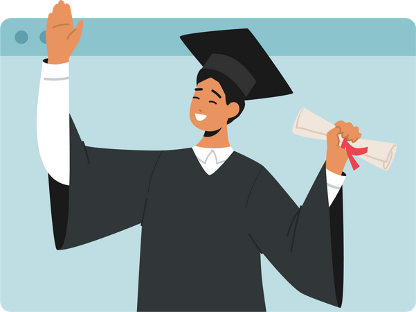 Virtual Graduation Ceremony  Illustration