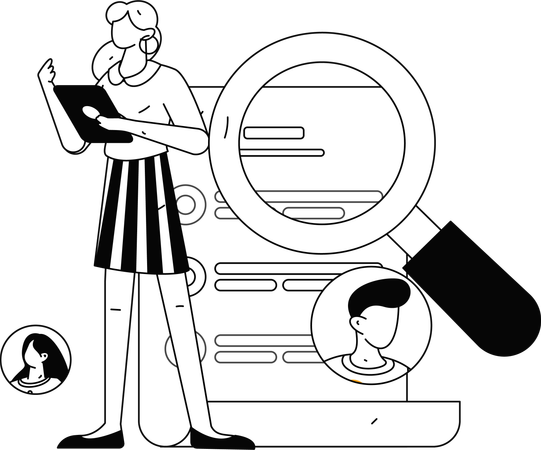Virtual job application form  filled up  Illustration