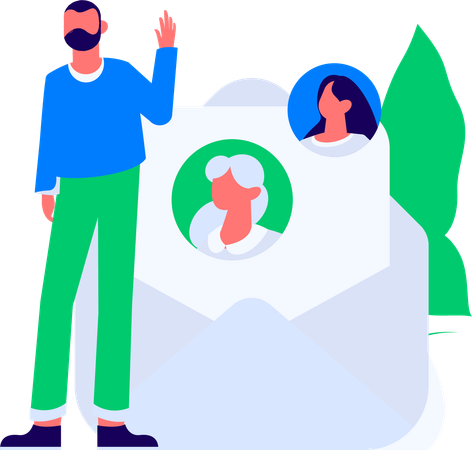 Virtual job application form sent by employee  Illustration