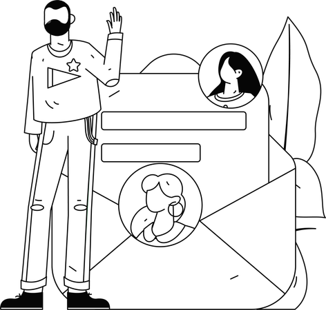 Virtual job application form sent by employee  Illustration