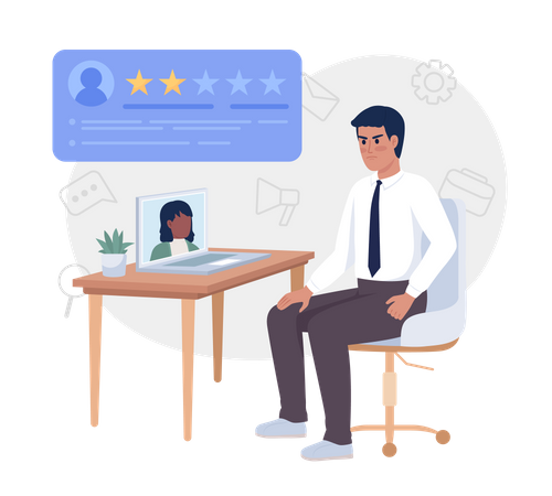 Virtual job interview  Illustration