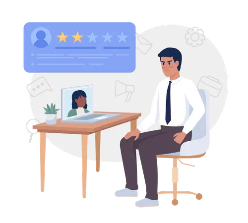 Virtual job interview  Illustration