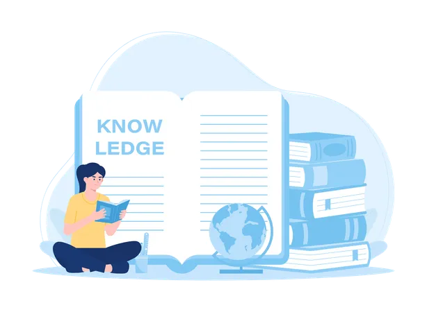 Someone Reads A Book Of Knowledge Trending Concept Flat Illustration Illustration
