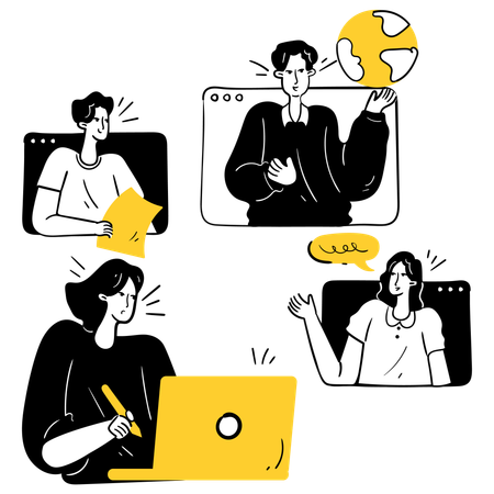 Virtual learning Classroom  Illustration