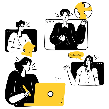 Virtual learning Classroom  Illustration