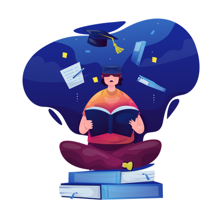 Virtual learning experience Illustration
