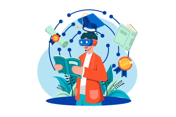 Virtual learning experience  Illustration