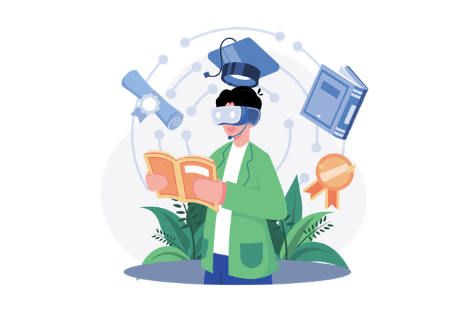 Virtual learning experience  Illustration