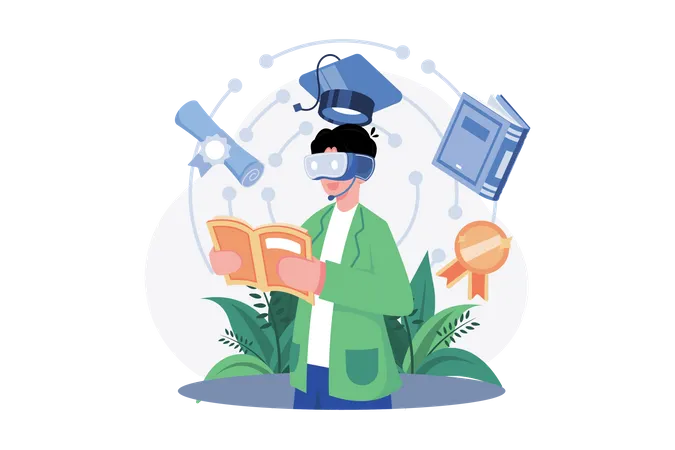 Virtual learning experience  Illustration