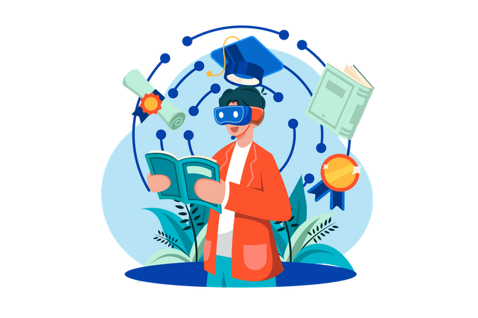 Virtual learning experience  Illustration