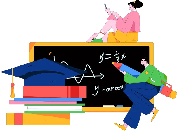 Virtual Learning  Illustration