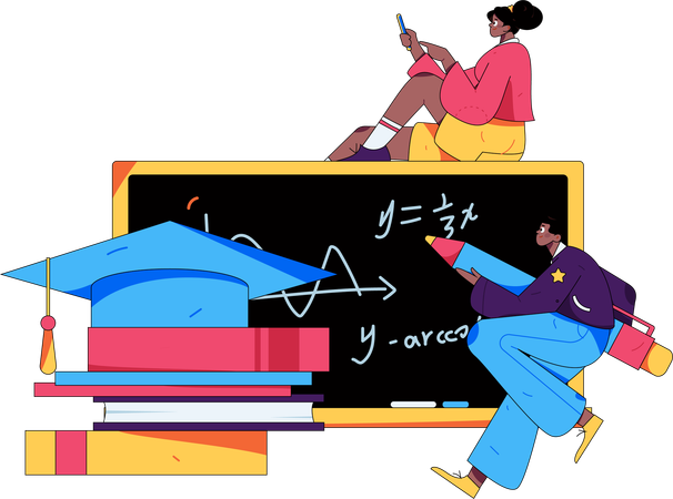 Virtual Learning  Illustration