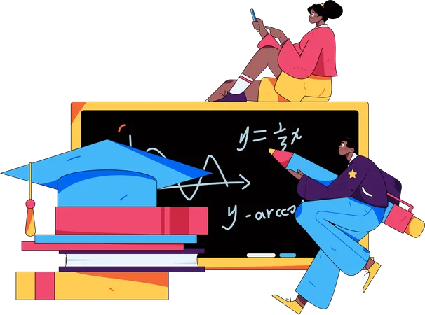 Virtual Learning  Illustration