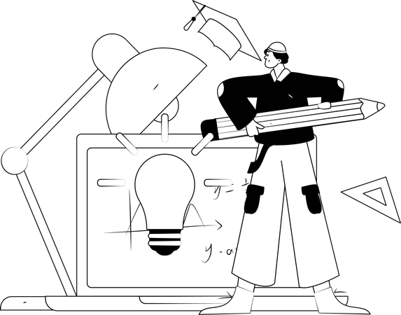Virtual Learning  Illustration