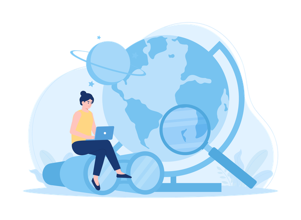 Virtual Learning  Illustration