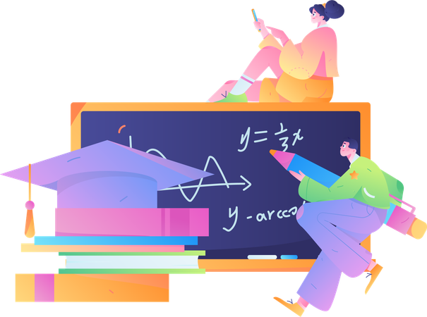 Virtual Learning  Illustration