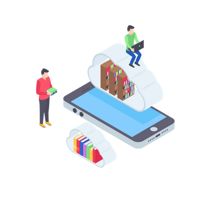 Virtual Library  Illustration