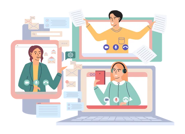 Virtual meeting  Illustration