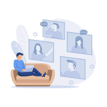 Virtual meeting  Illustration