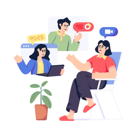 Virtual Meeting  Illustration