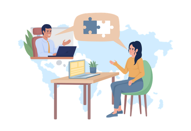 Virtual meeting  Illustration