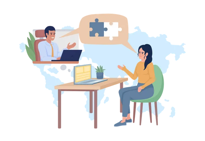 Virtual meeting  Illustration