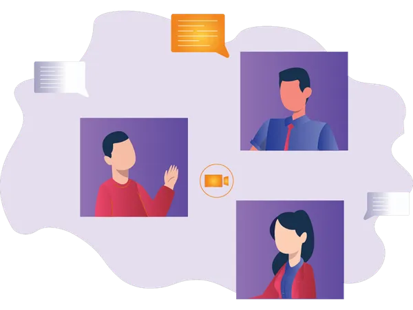 Virtual meeting  Illustration