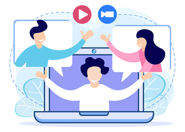 Virtual Meeting  Illustration