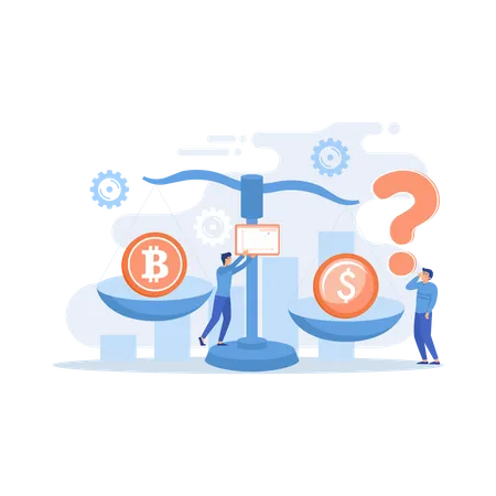 Virtual money exchange  Illustration