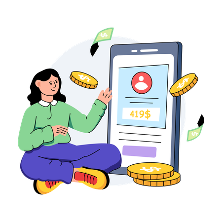 Virtual Money  Illustration