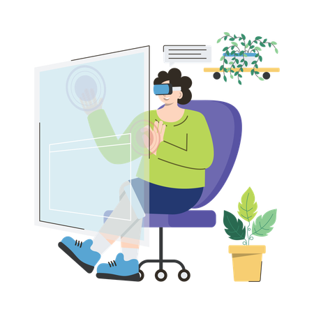 Virtual Office  Illustration