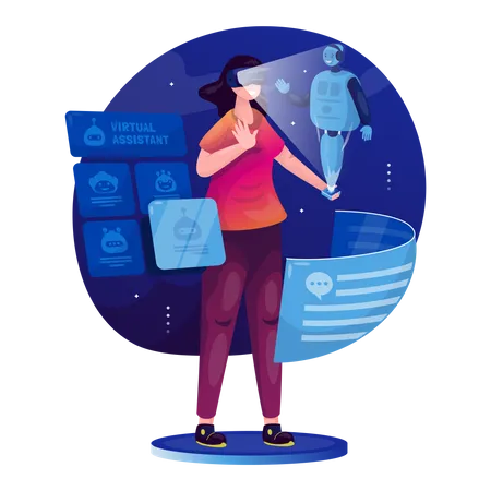 Virtual Personal Assistant  Illustration