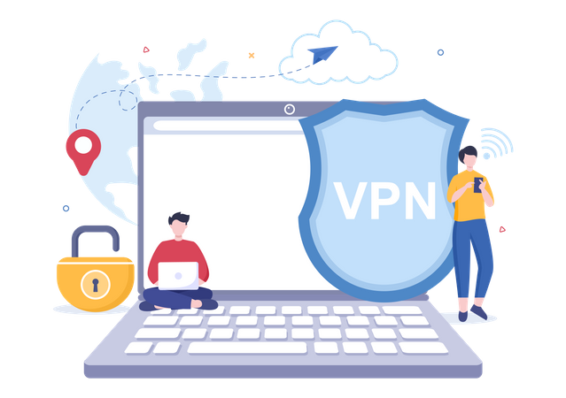 Virtual Private Network Security Illustration