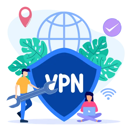 Virtual Private Network Security  Illustration