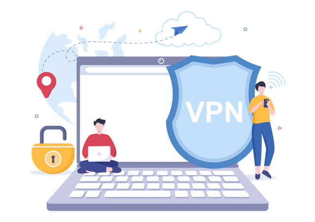 Virtual Private Network Security  Illustration