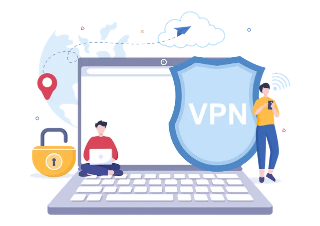 Virtual Private Network Security  Illustration