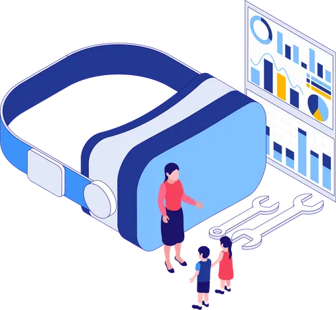 Virtual Reality Analytics  Illustration