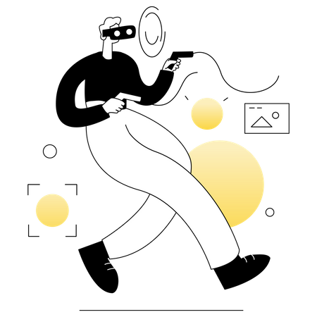 Virtual Reality Business  Illustration